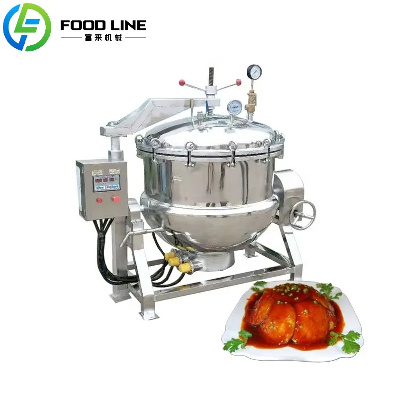 Mesin Retort Industri Kapasitas Besar Bertekanan Tinggi FL Customzied dengan Sistem Miring dan Pengangkat Khusus untuk Memasak Makanan