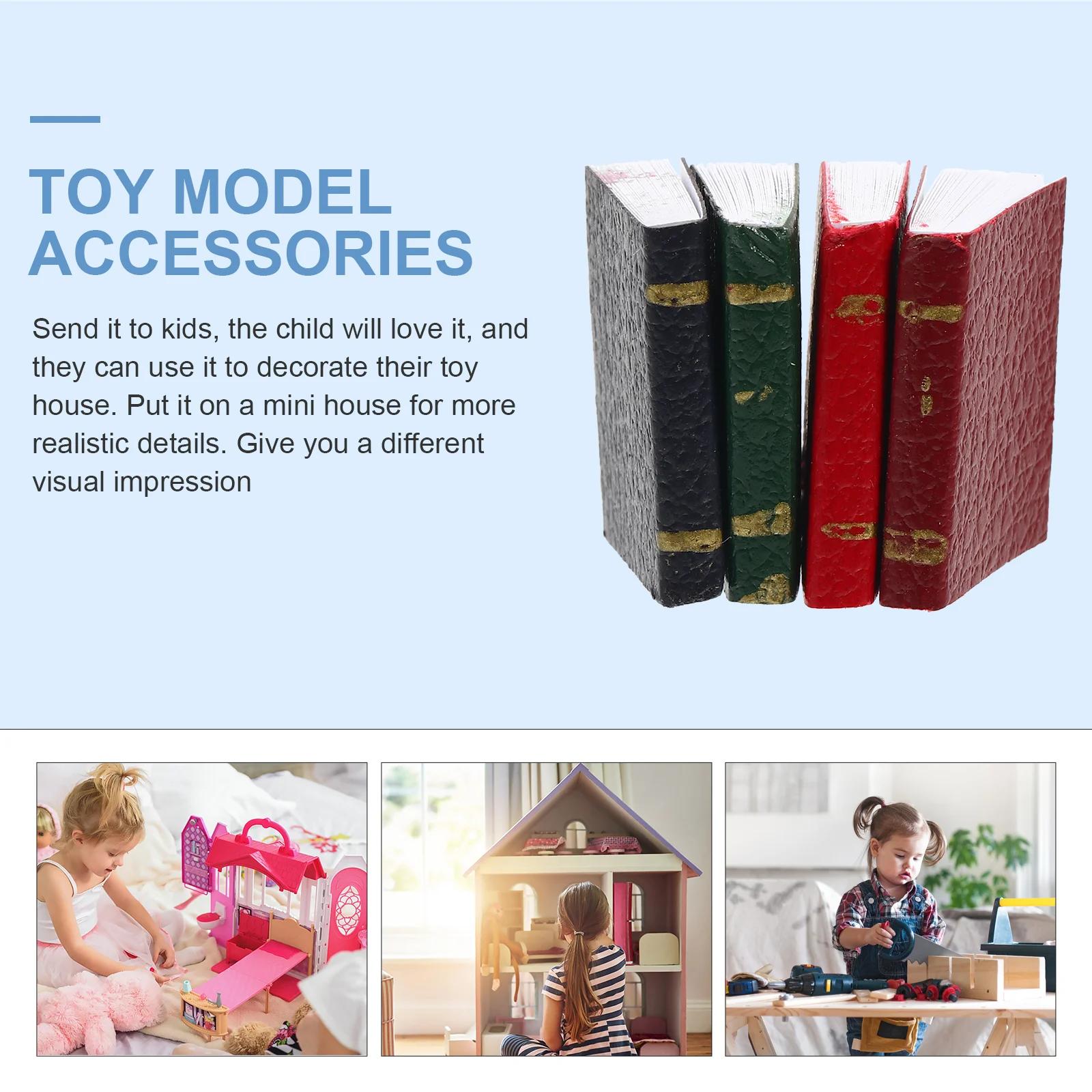 Artificiales Para Cafe Photography Props Book House Cases Miniature Ornament Plaything Dollhouse Paper Books