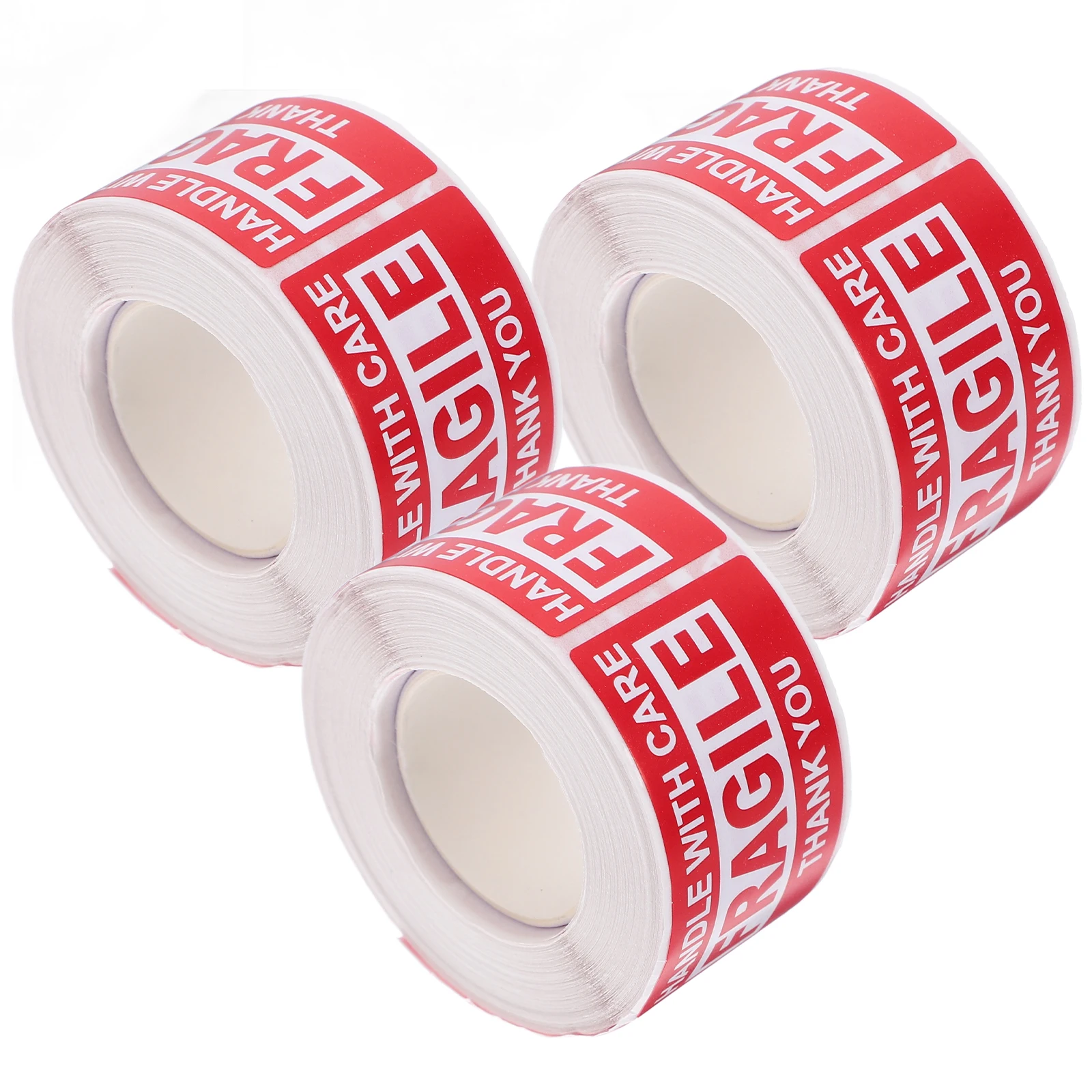 

3 Rolls Shipping Self-Adhesive Labels For Glass Ceramics Electronics Moving Logistics Warehousing Durable Tamper-Evident Warning
