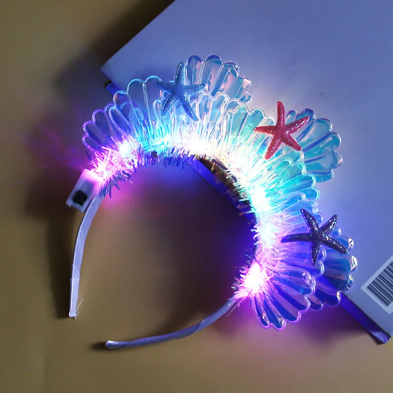 1pcs Cute New Shell Headband Glowing Starfish Hair Band Costume Hair Accessories Birthday Gift Party Headwear view 2