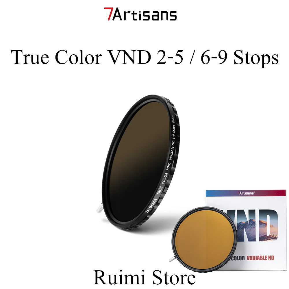 7Artisans True Color VND 2-5 / 6-9 Stufen Variabler Neutraldichtefilter Einstellbarer ND-Filter Kratzfester Objektivfilter