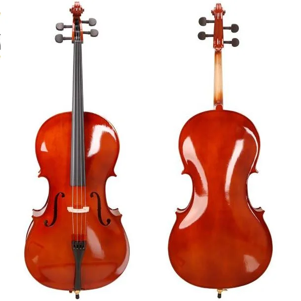 

Wholesale Manufacture Full Size Cello 4/4 Professional with Cello Bow Basswood Top High Quality Cello Made in China