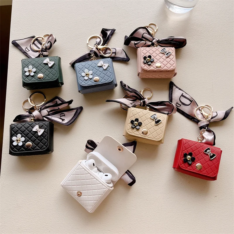 

Silk scarf headphone bag suitable for Apple airpods1/2/3 wireless bluetooth headphone protective cover airpodspro2 generation