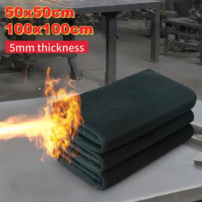 

Черное защитное покрывало для сварки, огнеупорный мат из углеродного волокна, термостойкий, долговечный, для защиты от пламени
