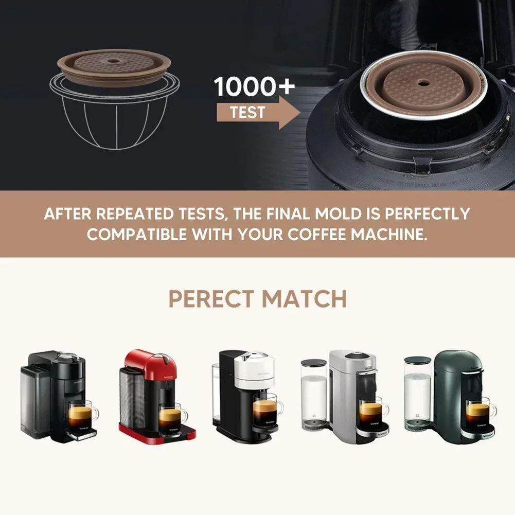 Reusable And Refillable Cap Compatible With Nespresso Vertuo And Capsules Food Grade Silicone Lids For Vertuo Next