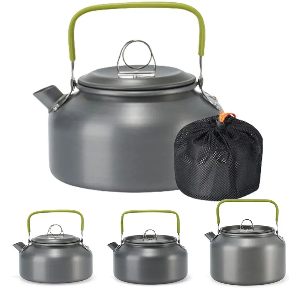 

Aluminum Alloy Camping Coffee Kettle with Storage Bag Anti-scalding Handle Portable Teakettle Heat-resistant Non-slip