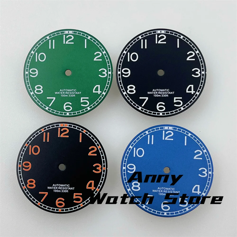 29mm Watch Dial For NH35 NH36 ETA2824 2836 Miyota8215 DG2813 3804 Movement With 12 Hours Number Digital Green Luminous