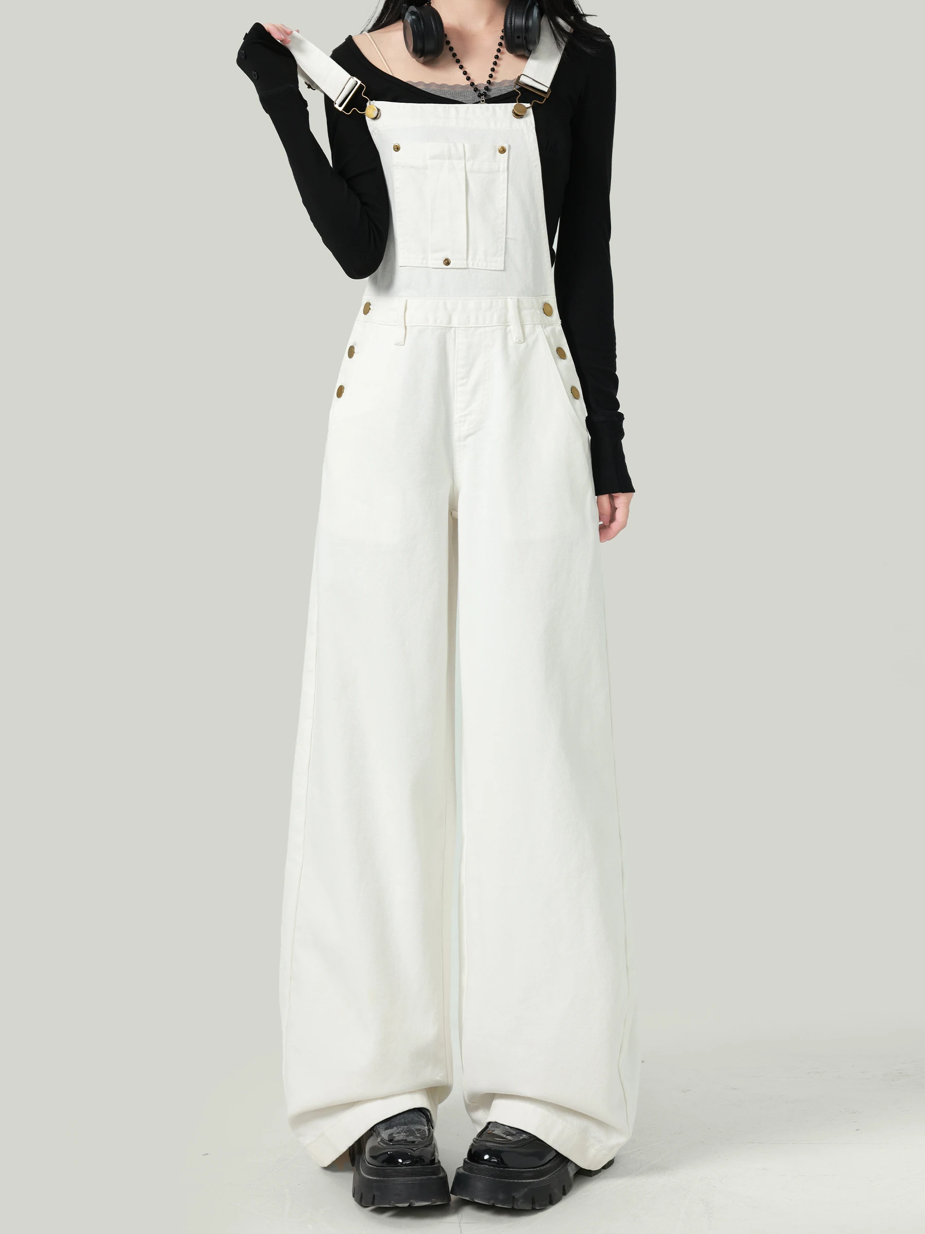 

Американский джинсовый комбинезон Sle, женские свободные широкие брюки с высокой талией, повседневные весенне-осенние новые брюки больших размеров Sle Michael Keble