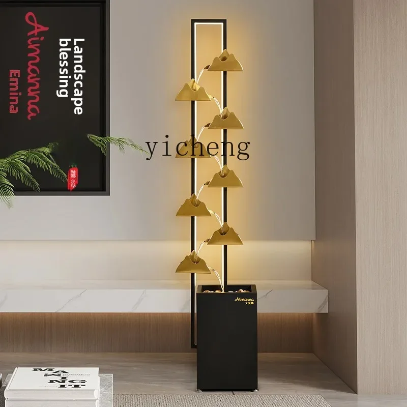 L2-3  Modern Flow Ornament Circulating Water Lucky Floor Fountain Water Curtain Wall Waterscape Lucky