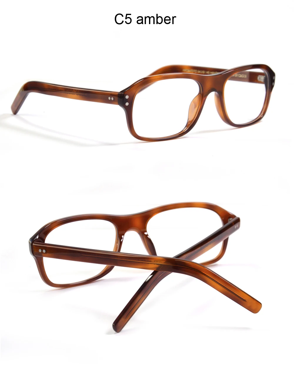 Kingsman Brillengestell mit Etui, Retro, handgefertigt, Acetat, rechteckige Brillen für Herren, Kingsman Agent Eggsy-Brille – Detail 16