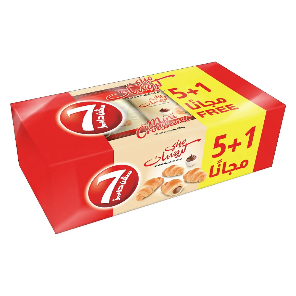 Mini croissant de 7 días con relleno de crema de cacao, 44 g × 5+1 gratis