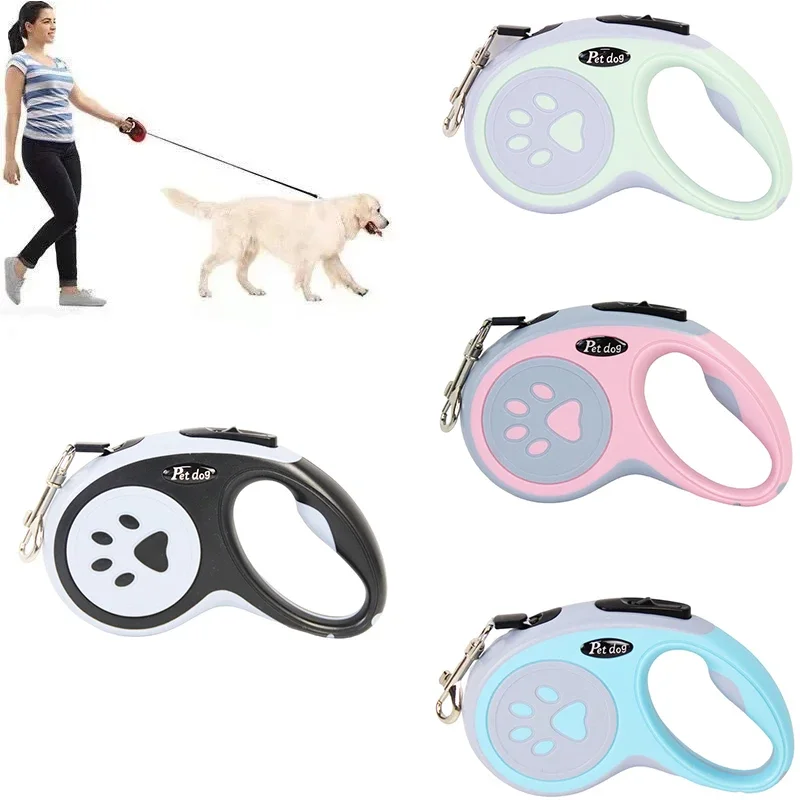 

5M Leashes Durable Automatic Retractable Nylon Cat Lead Extension Puppy Dogs Collar Walking Running Lead Roulette Dog Collar