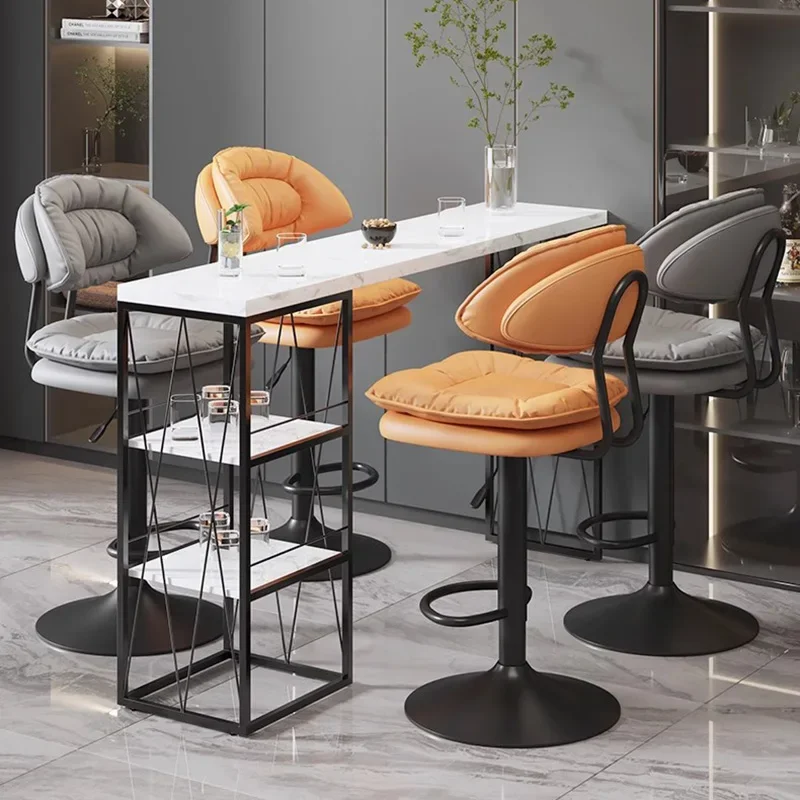 Modern Design Bar Stool High Back European Adjustable Swivel Bar Chair Luxury Design Sedie Sala Da Pranzo Cafe Furniture