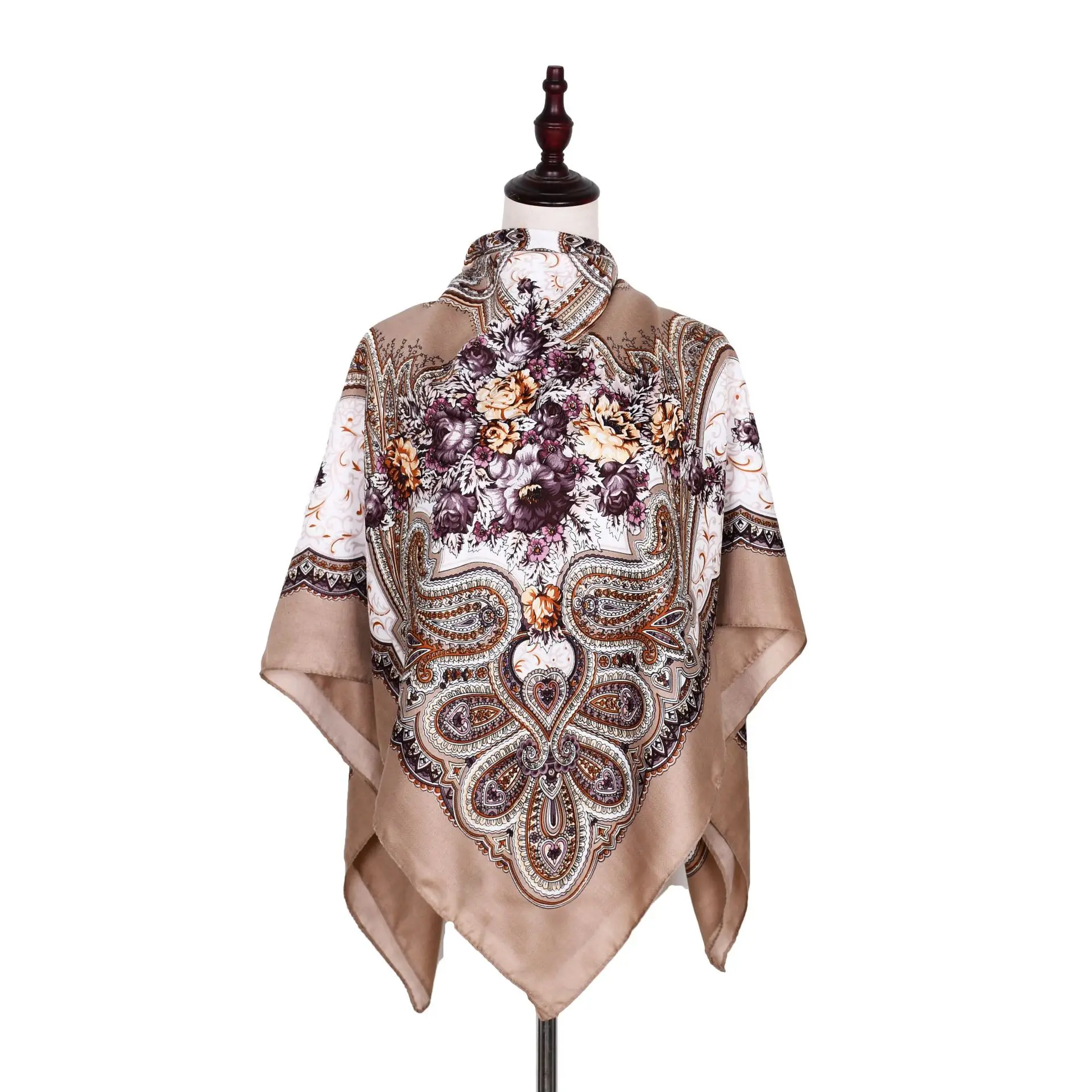 Scarf Big Blanket Israel Headscarf Square Russian Women Retro Handkerchief Autumn Shawl Wrap Babushka Muslim Hijab Ethnic Shawl