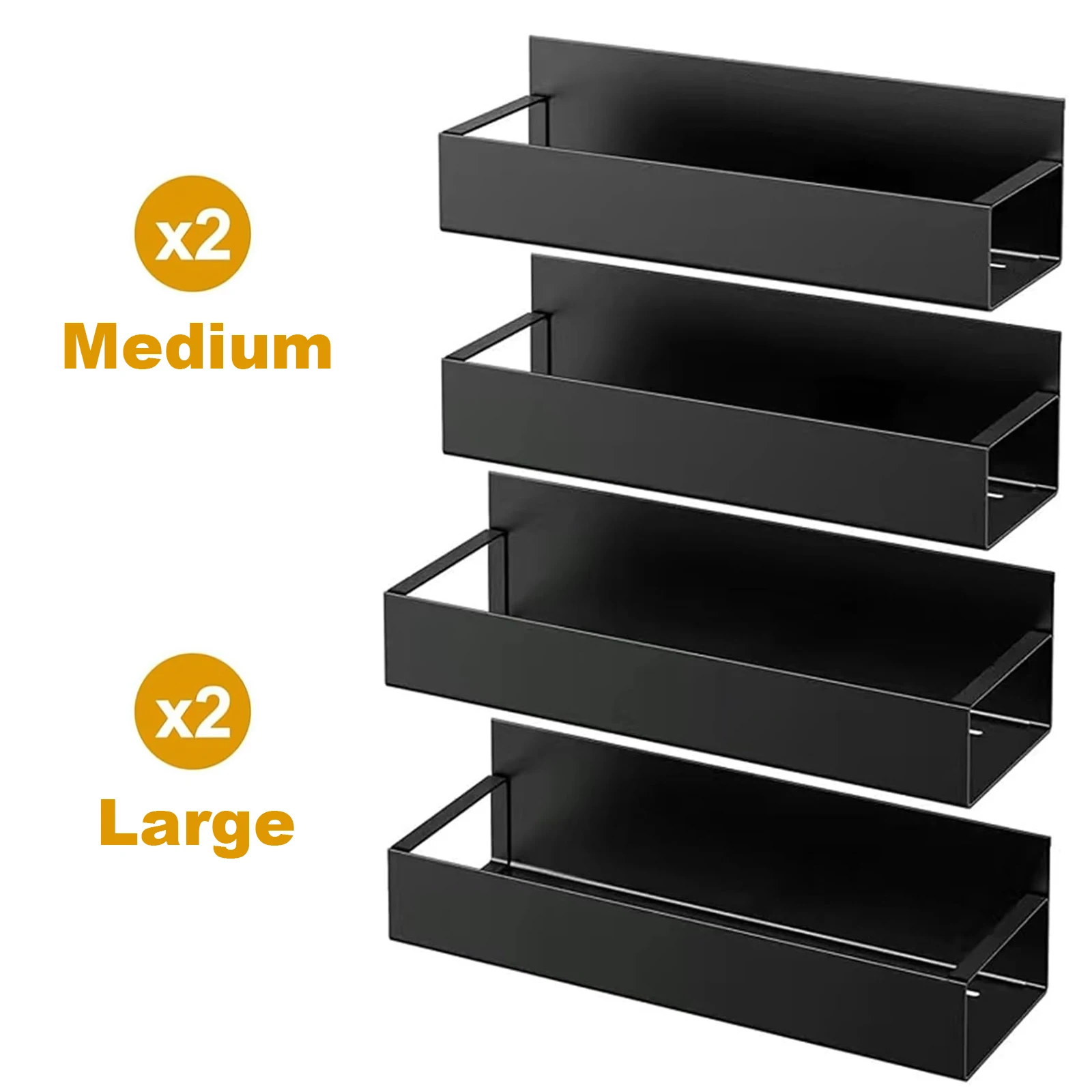 

Набор из 4 металлических магнитных органайзеров для специй, простые в установке, с сильным магнитным креплением, для кухни, холодильника и духовки