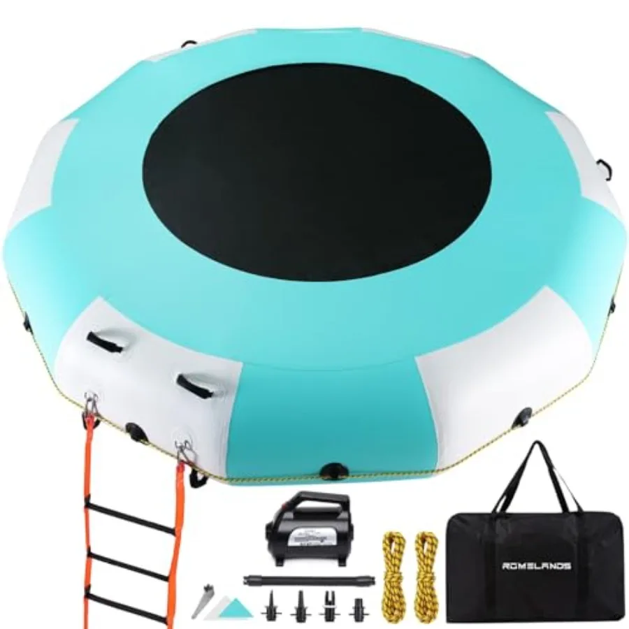 

Inflatable Water Trampoline 10FT Portable Floating Trampoline for Lake Pool Ocean Swimming Fishing Water Hammock with Pump