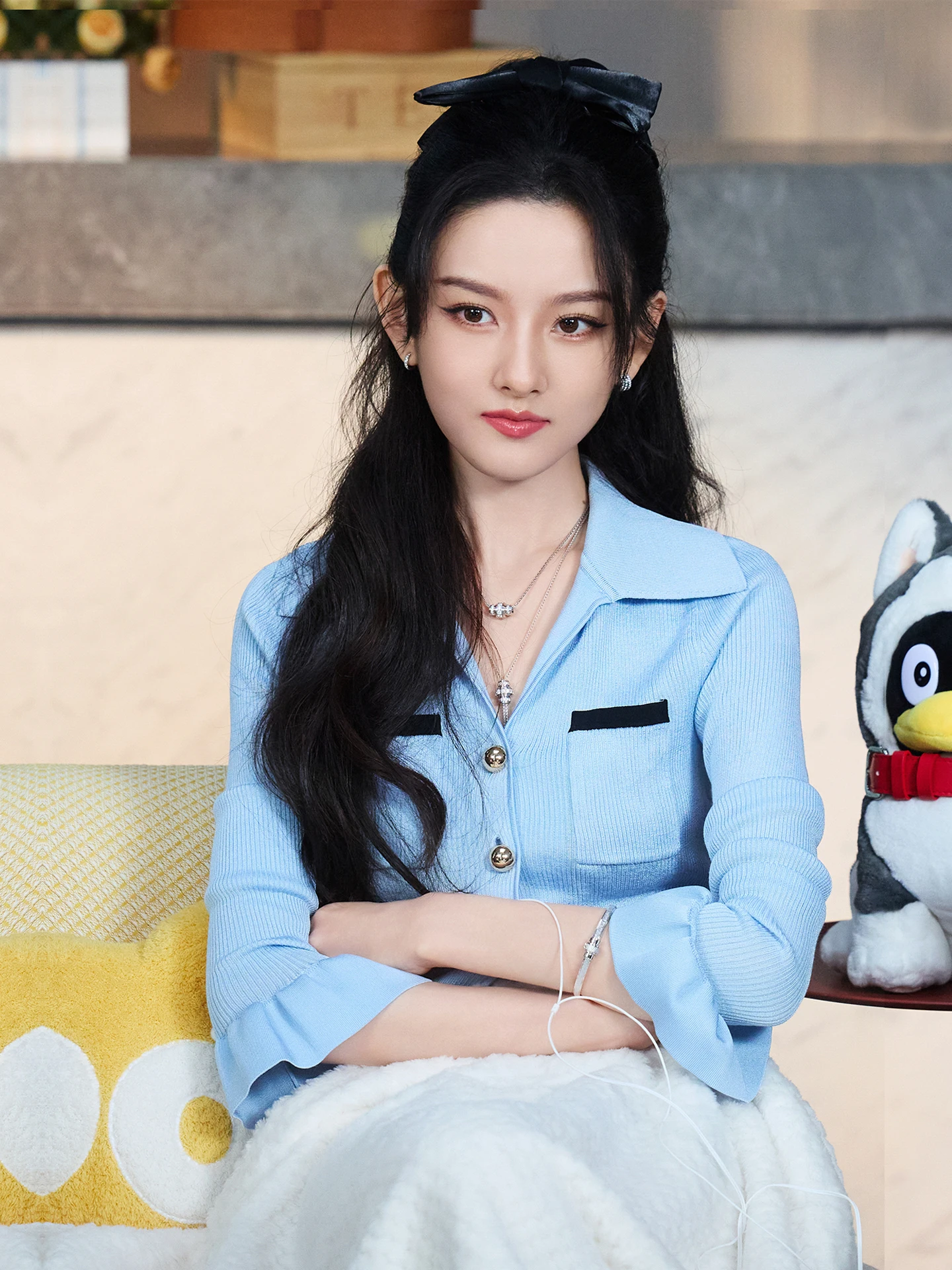 

Blue Collar Slim Fit Long Sve Knitted Cardigan Women's Autumn Faion Sve Bell Bot Soft Cotton Casual Top