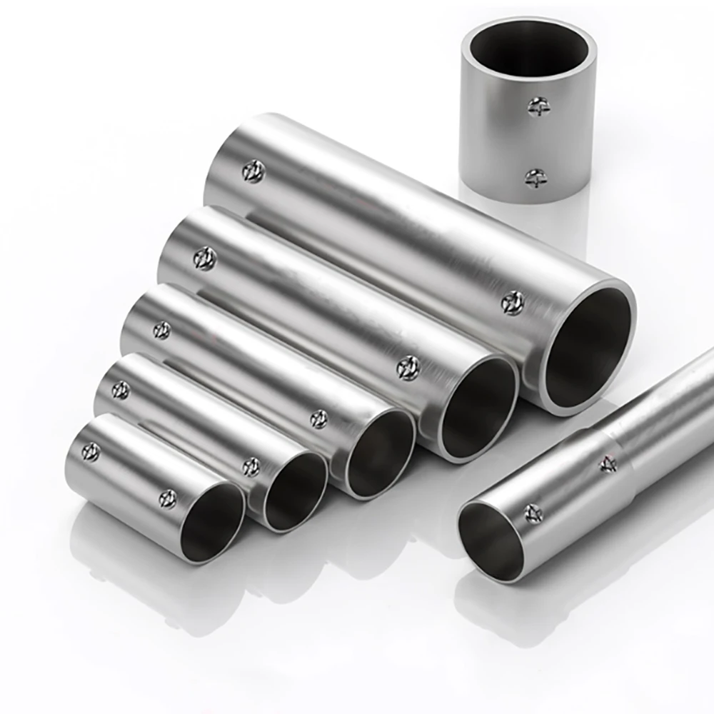 25mm 32mm Stainless Steel 2 Way Pipe Connector Pipe Fittings Straight Pipe Connection Clothesline Shelf Joints Tube Accessories