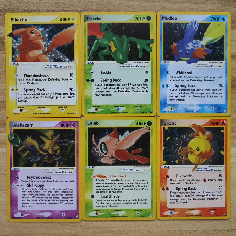 Charizard Gyarados Mewtwo Flareon Latios Flash Card PTCG English Version Starry 28 Sheets Self made DIY Game Collection gift