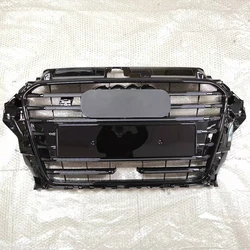 For Audi A3/S3/Sline ACC Style ABS Black Front Bumper Engine Grill Mesh Guard 2014 2015 2016 Car Accessories