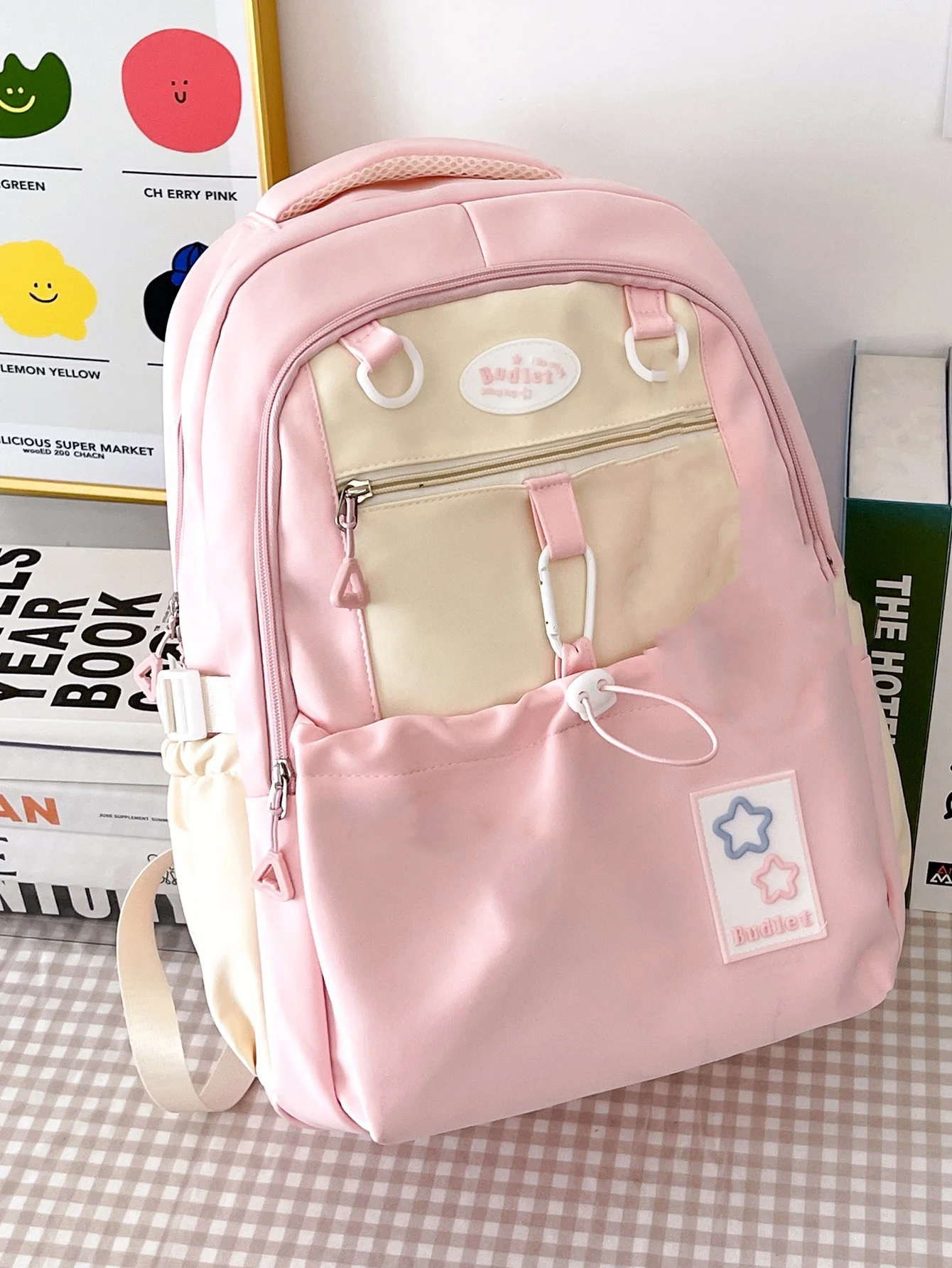 Cute girl backpack school bag female star junior high school girls high school students large capacity high value backpack