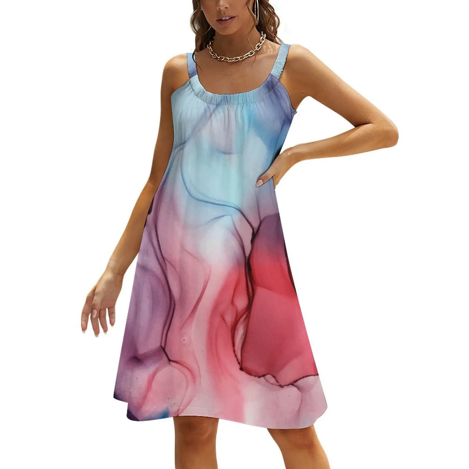 

Flame Fired Alcohol Ink Painting Beach Sling Skirt Cocktail of dresses dresses summer