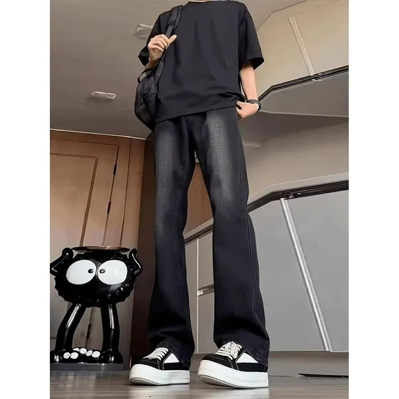 

American Street Sle Men's Jeans Spring Autumn Loose Straight Leg High Street Vibe Wind Waed Vintage Flared Denim Pants