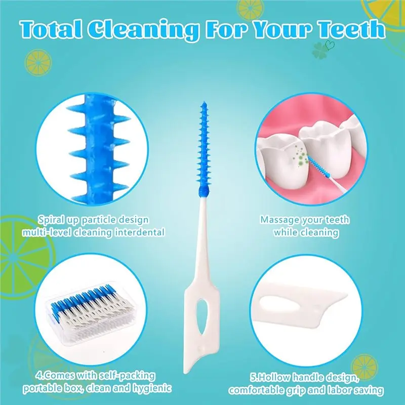 ABGR-لتنظيف الأسنان 220 قطعة من فرش الأسنان من السيليكون لخيط الأسنان #5