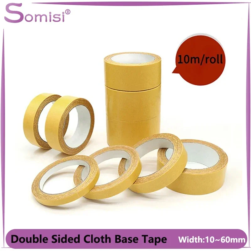 1/3/5 Rolls Super Strong Double Sided Adhesive Tape 10~60mm Width Mesh Sealed Stickers Waterproof Cloth Base Tape