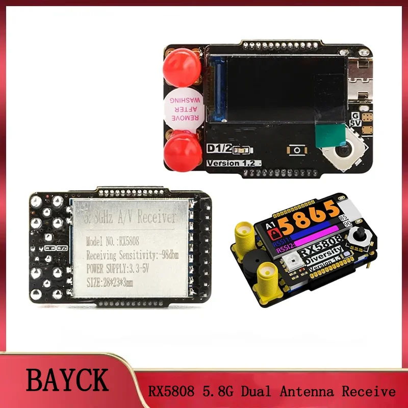 

RX5808 5.8G Dual Antenna Receiver Module RX Receiver Module For SKYZONE/Fatshark FPV Drone Glasses Accessories Part
