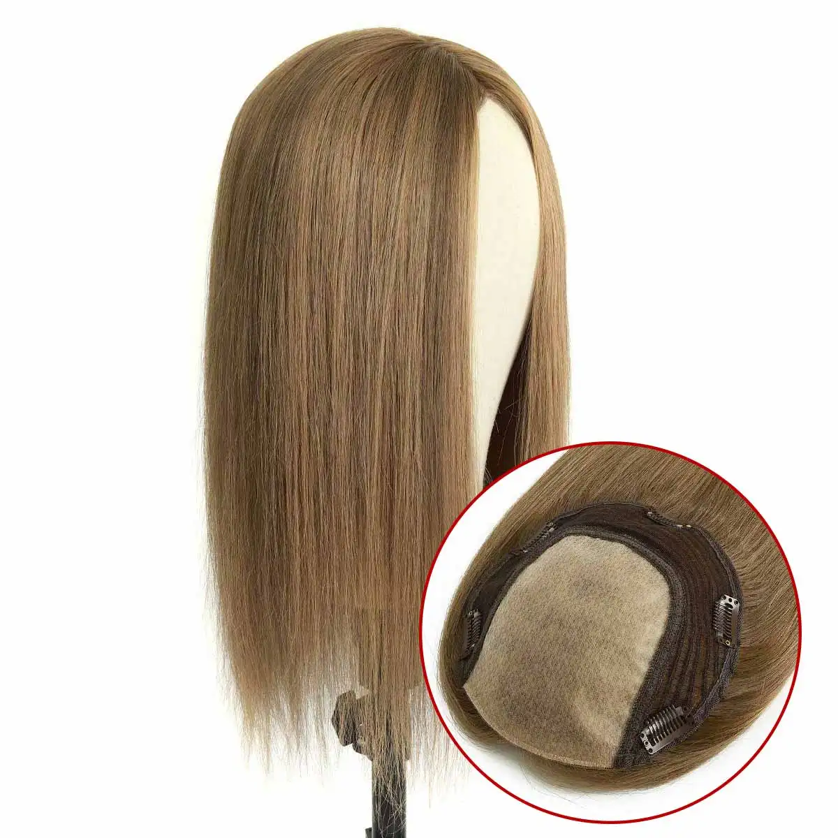 

TUW29 Silk Base Human Hair Topper for Women Hair Pieces Solution for Thinning Hair Natural Looking Hair Topper for Thinning Hair
