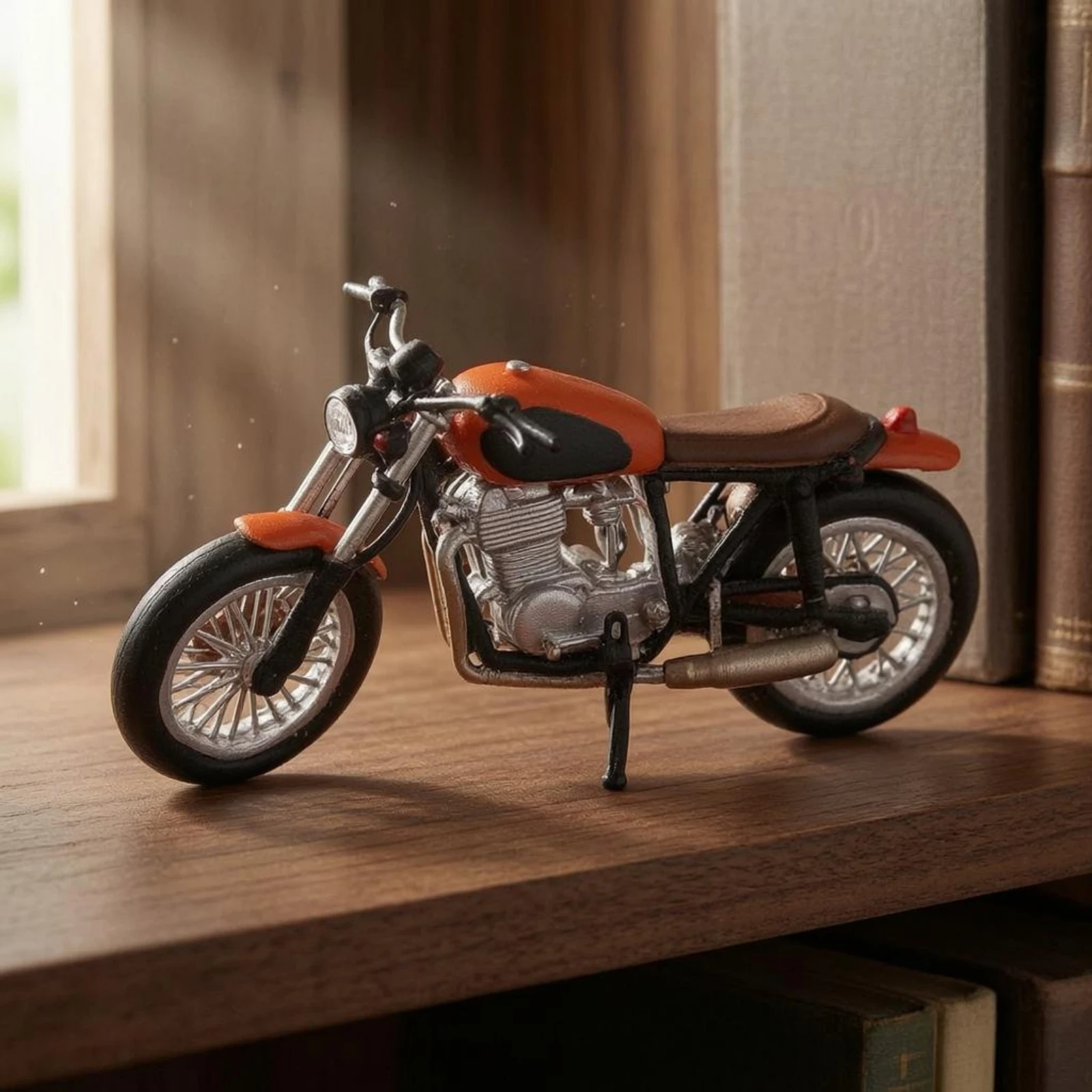 

1:64 Motorcycle Model Detailed Vintage Motorcycle Miniature for Miniature Scene, Toy Scene