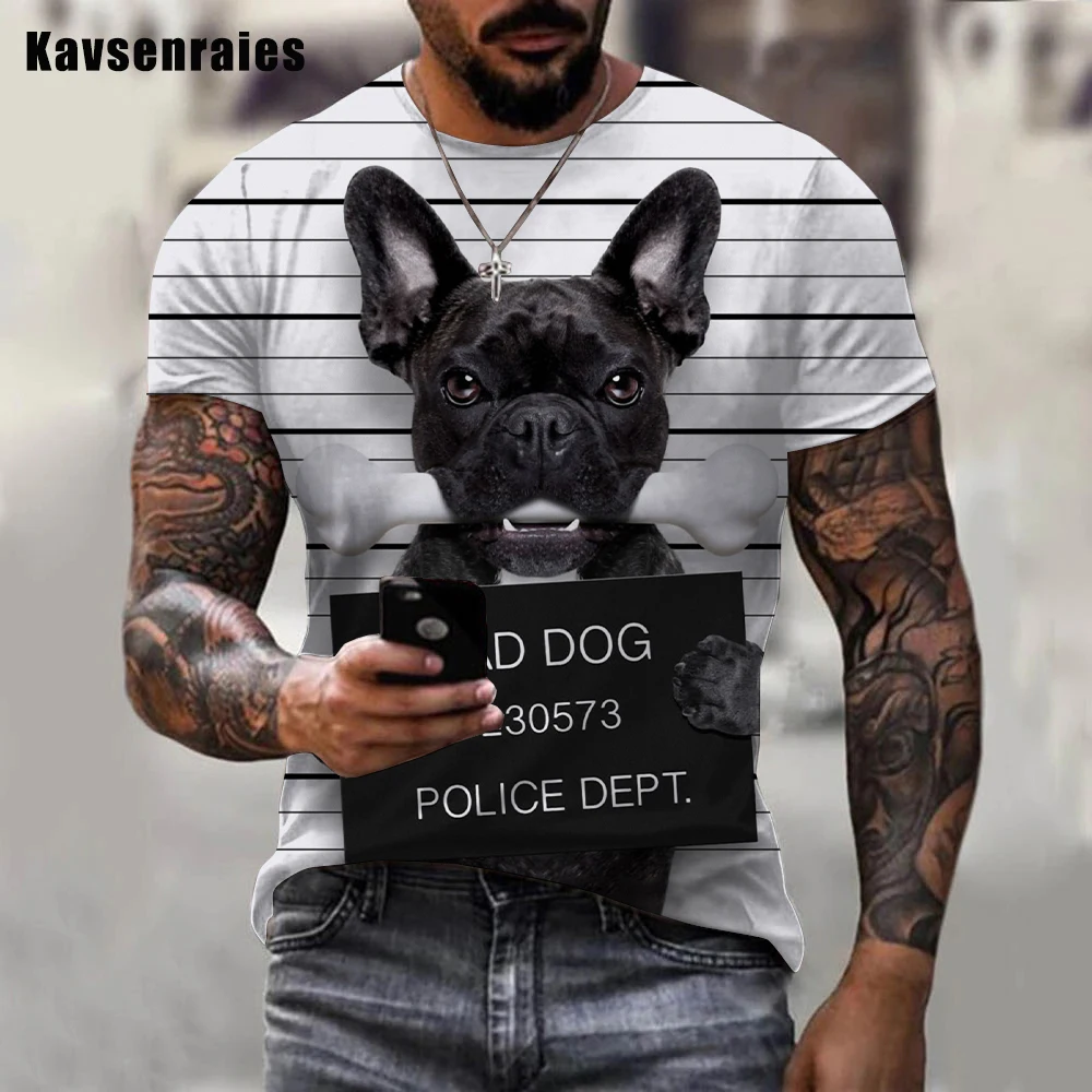 2022 Funny Dog 3D T-shirt Men Women Summer Outdoor Fashion Casual O-Neck Short Sleeve Boys Girls Harajuku Streetwear Tops