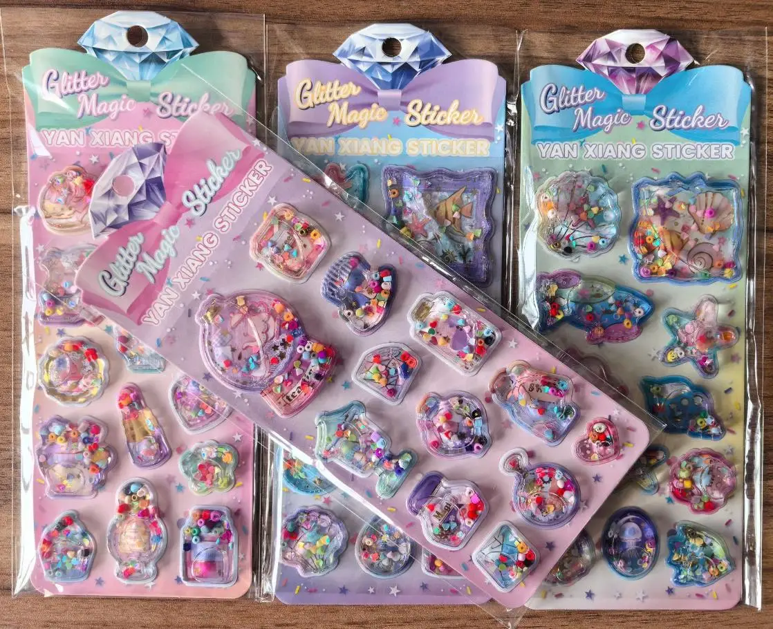 

1/4 шт., набор блестящих волшебных наклеек, декоративные наклейки с блестками для журналов, дневников и детских поделок, записывающий магазин YourLife