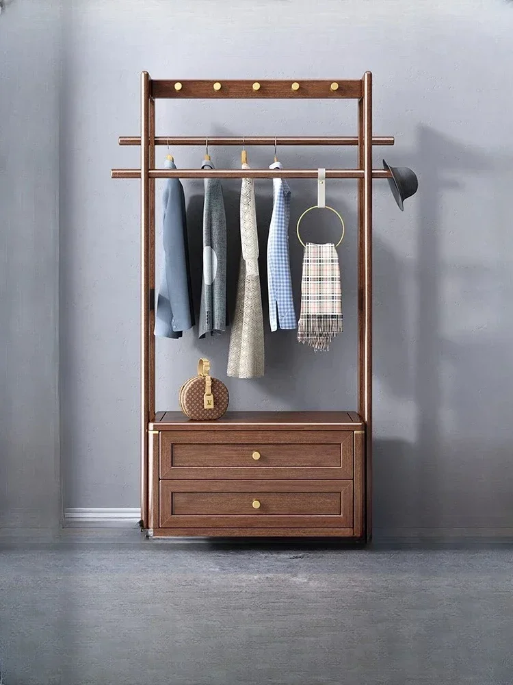 Solid Wood Rack Removable Bedroom Coat Chinese Style Hanger