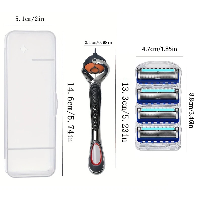 Hot Selling Fusion Manual Razor for Men Five Layer Blade Stainless Steel Blades No Skin Damage Old Style Blades Shaver Heads