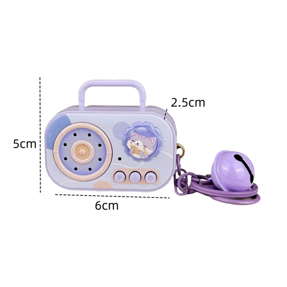 Mini Vintage Recorder Keychain Cute Cartoon Animal Music Player Tape-shaped Bag Pendant Car Key Ring Machine Gifts Radio Toy view 6