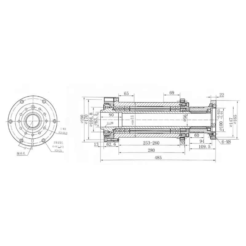 HQ150A2/5-260V 6000rpm  CNC Spindle Motor Water-cooling  Direct Drive Servo Motor Spindle for Milling Machine