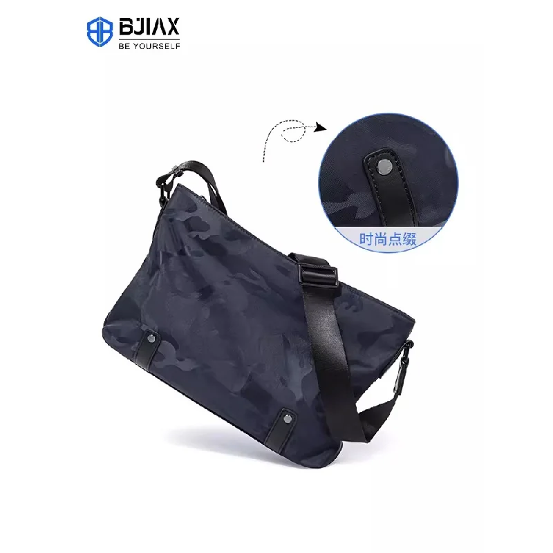 Bjiax crossbody bag MEN\'S casual bag fashion trend camouflage large capacity shoulder bag waterproof commuter backpack