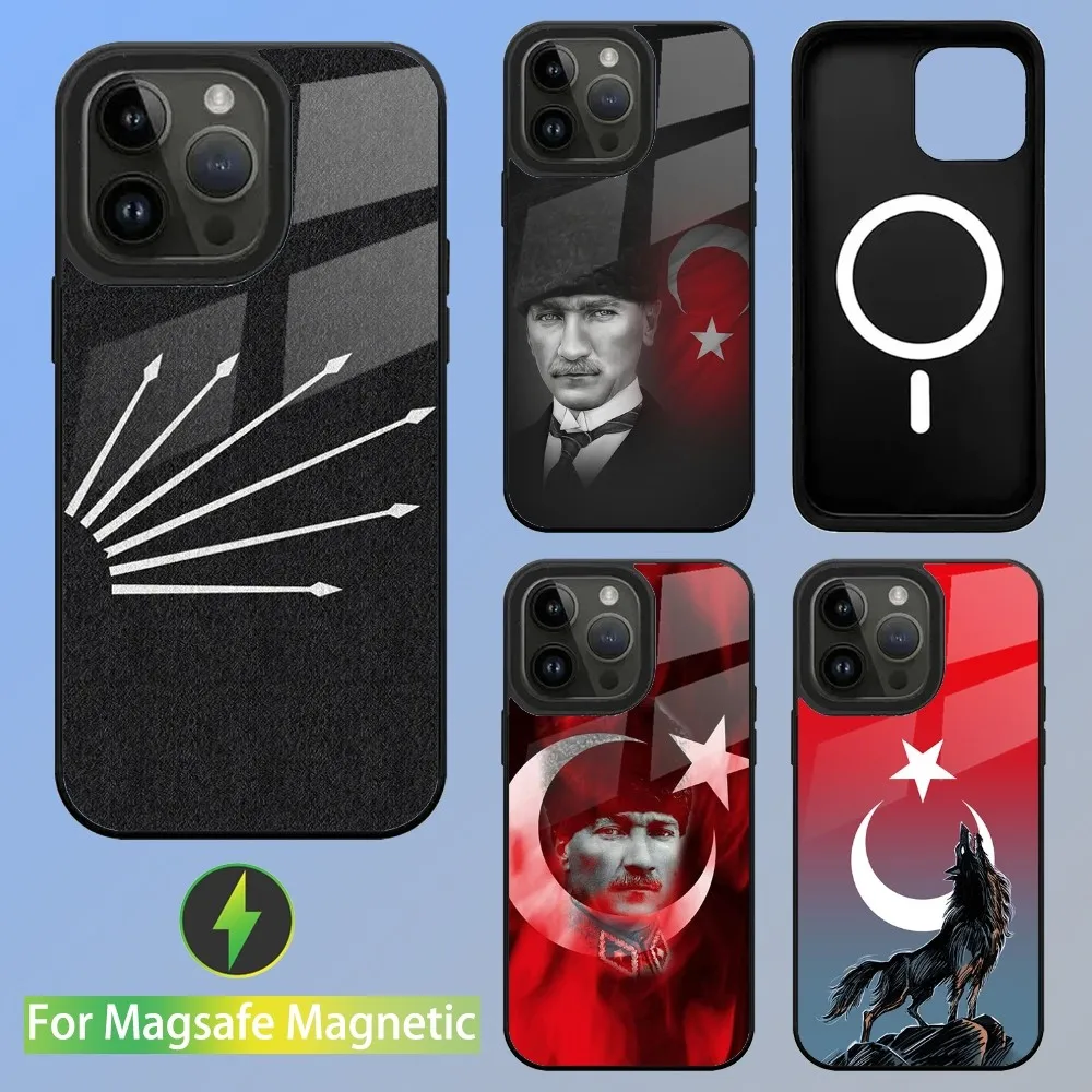 Turkey Mustafa Kemal Ataturk Phone Case For iPhone 15,14,13,12,11,Plus,Pro,Max Mini Magsafe Magnetic Wireless Charging