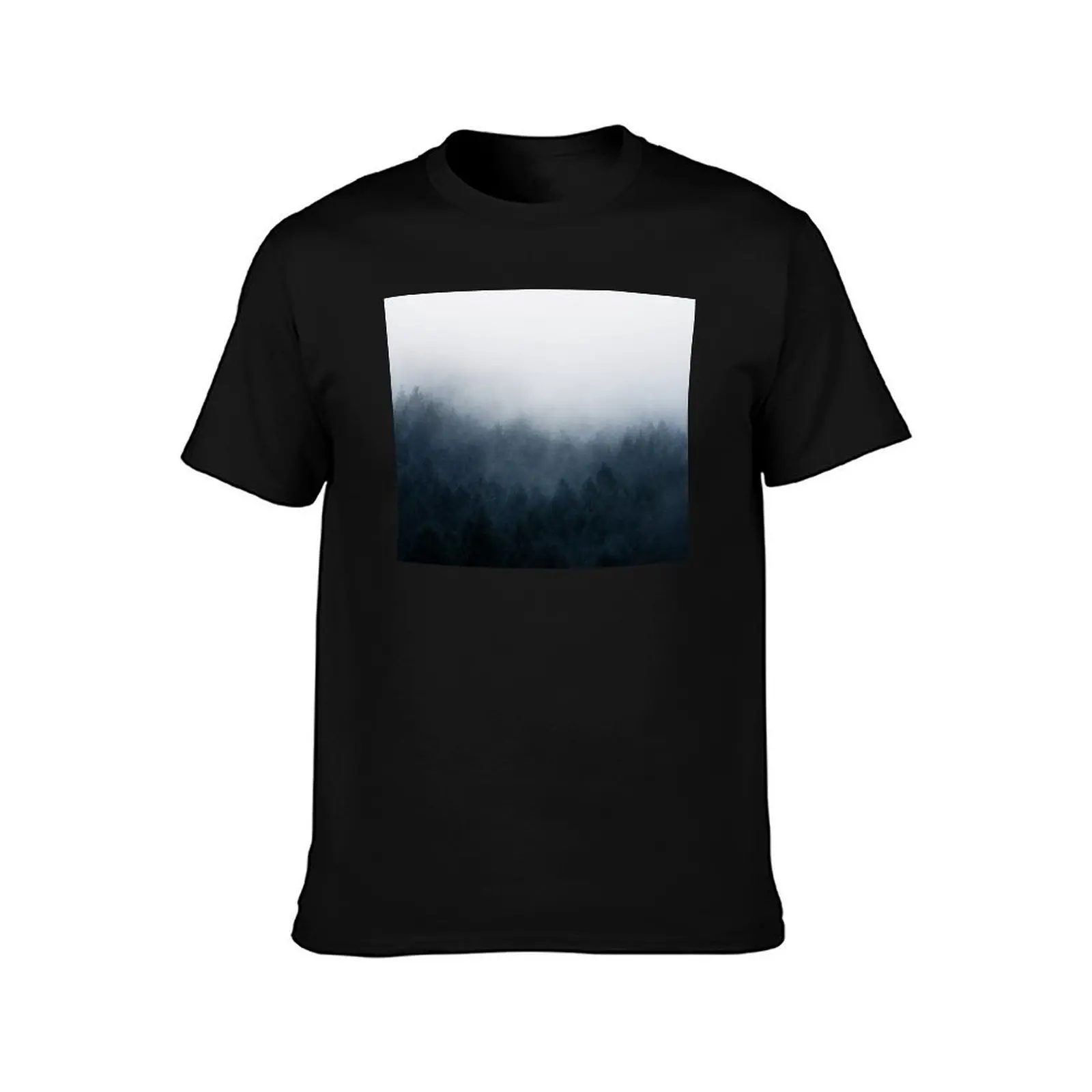 All Over // Misty Fairytale Wilderness Forest With Cascadia Trees Covered In Magic Blue Fog Series T-Shirt