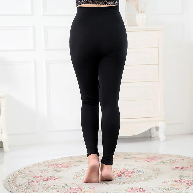 Leggings taille haute pour femme, pantalon skinny, noir à commande haute, 100-150kg, document, automne