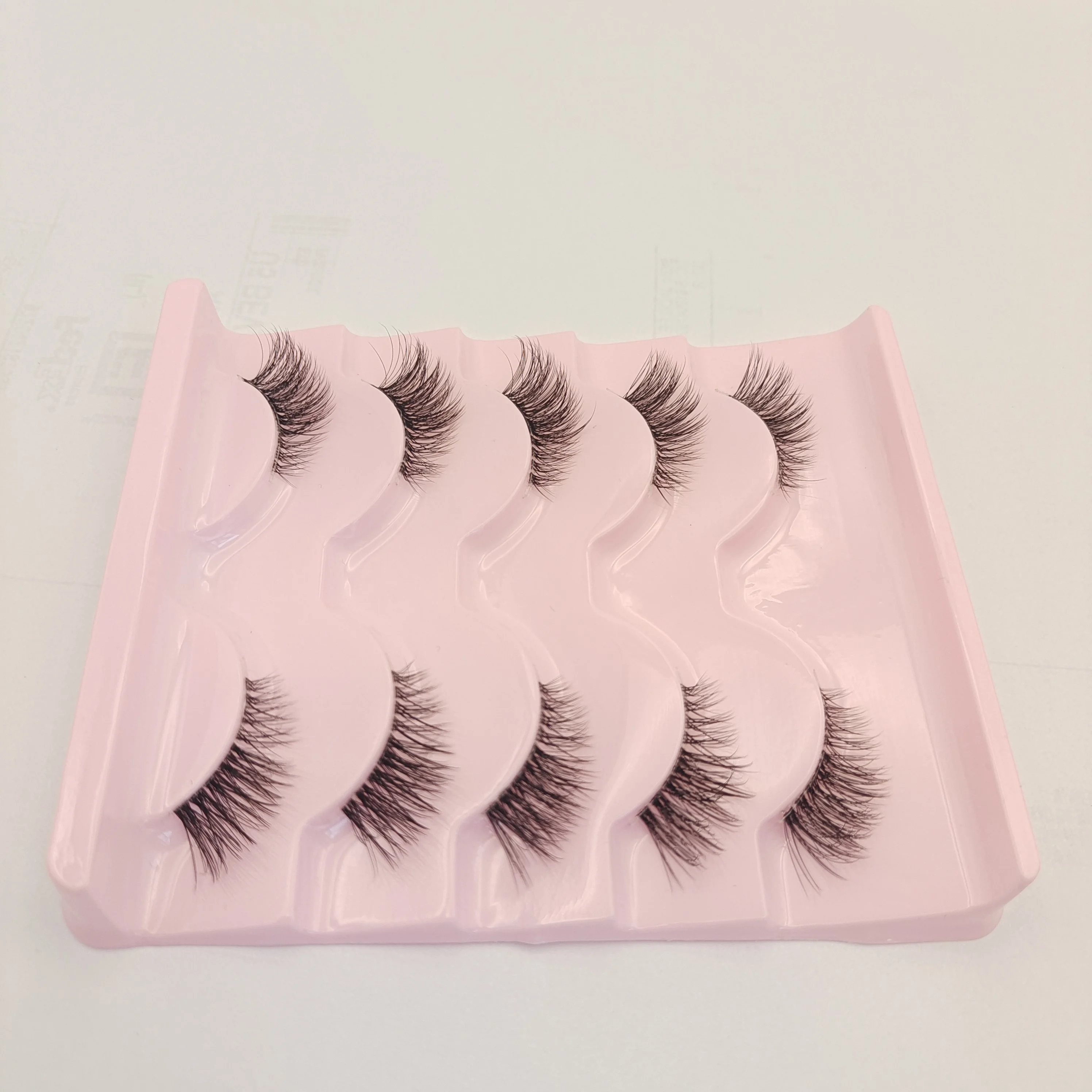 H02 5-paar natuurlijke Cat Eye halve wimpers Zacht namaakbont Valse wimperextensions Kit Applicatietool