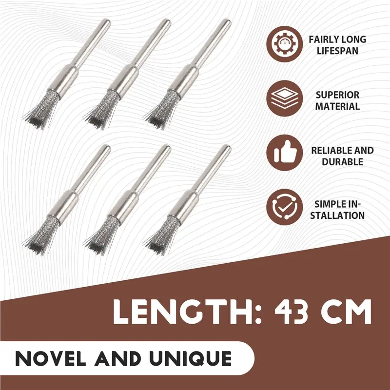 Exquisite-10 Pc Stainless Steel 1/4 Inch (6Mm) Pen Wire Brush  532 With 1/8 Inch (3Mm) Shank For Dremel And Compatible Rotary To