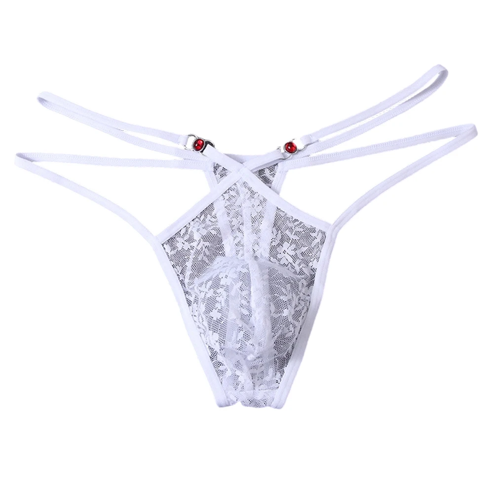 

Mens Lace Unisex Panties Transparent Thongs G Strings Underwear Low Rise Very Hot Lingerie Thin Strap Hollow OutMen's Underpants