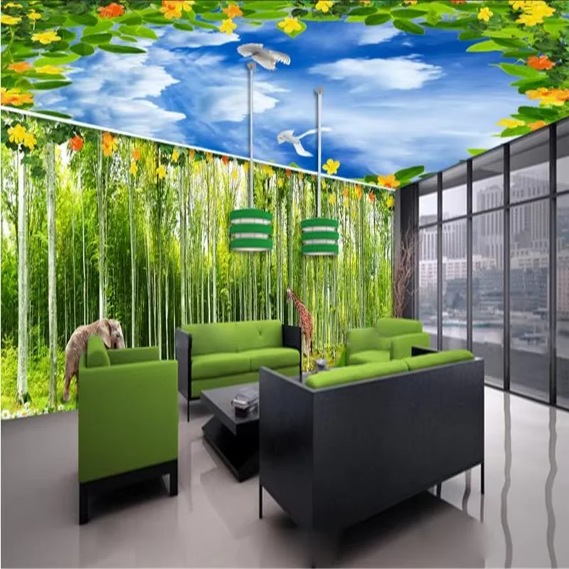 

Custom Forest animal whole house Wall Paper Background Art Wall Covering Restaurant Home Decor virgin forest Mural Wallpaper
