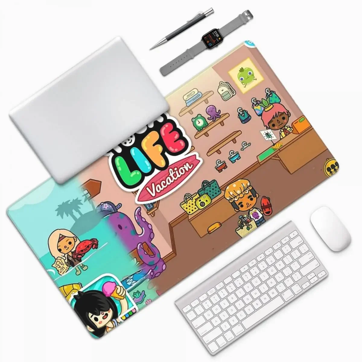 Toca Life Box Toca Boca Cute Game Large Mouse Pad Computer Keyboard Mouse Mat Gamer PC Laptop Desk Mat Office Accessories Table