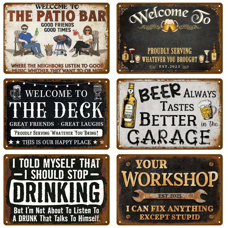 

Retro Metal Sign Wall Art Mural Aesthetic Room Home Decor Items Poster Vintage Metal Plate Garage Decoration Tin Sign Plates Bar