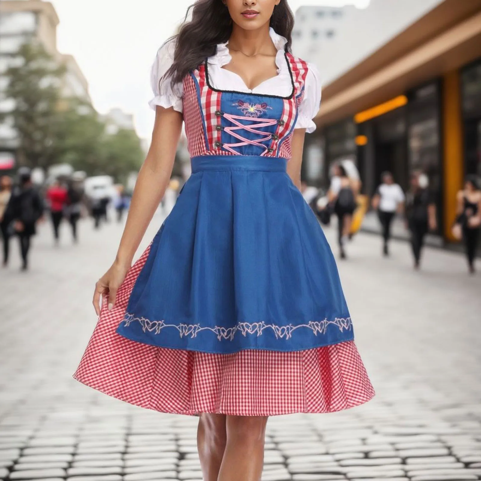 

Adult Bavarian Oktoberfest Costumes Body Sculpting Women's Dress Beer Carnival Party Outfit Fancy Lady Cosplay Dresses Vestidos