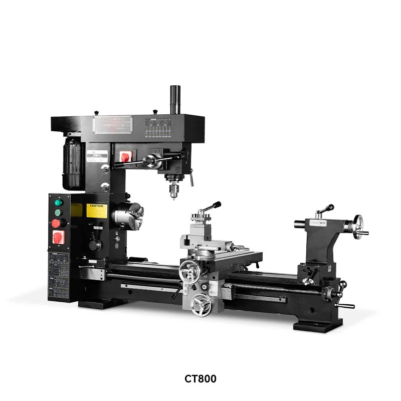 CT800 Multifunctional Lathe, Drill, and Milling Machine 3-in-1 Home Metal Lathe, Drill, and Milling Machine Compact (Customized)